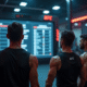 Athletes analysant les classements UFC dans un gym moderne