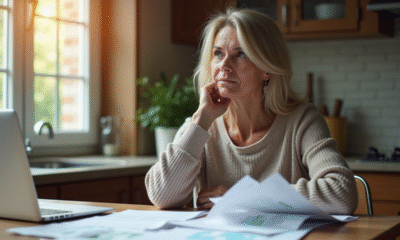 Femme d'âge moyen planifiant ses finances familiales à la maison