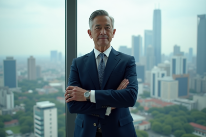 Homme d'affaires en costume dans un bureau moderne