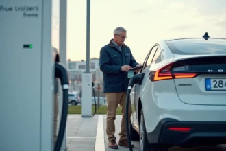 Ingénieur vérifiant une station de recharge hydrogene