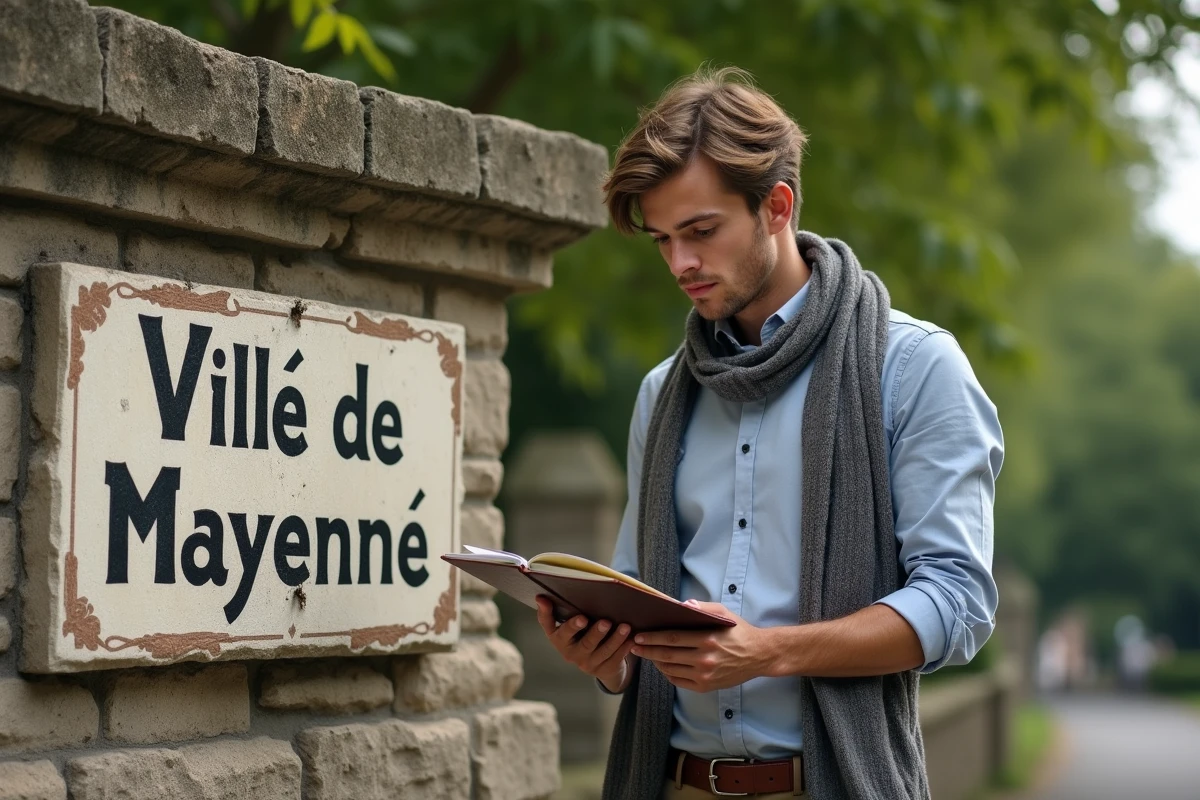 Jeune homme vérifiant un carnet près d