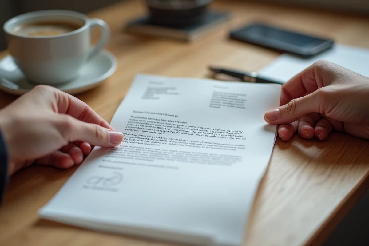 Gros plan de mains tenant une lettre de désinscription France Travail prête à être envoyée